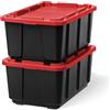 Iris Ohyama, Scatole Pieghevoli, 100L, Set di 2, Nero, Compact, Solido, Impilabile, Per Garage, Scaffali, Scatola Organizer, Plastica, Contenitore, UTB-27