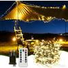 Vankarr Luci Albero di Natale Luci Natale Esterno 20M 400 LED,8 Modalità, IP66 Impermeabile,Timer, Luci Natalizie da Esterno ed Interno (Luce calda, filo verde)