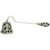 bordorsse Spegnitoio per candela in stile vintage, motivo floreale, smaltato viola e verde con accenti di cristallo, metallo decorativo (verde)