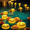 Auemaniliy Candela galleggiante a LED senza fiamma, alimentata a batteria, 24 candele finte calde per piscina/vasca/vasca idromassaggio/matrimonio/decorazione da tavolo (5,1 x 24 cm)