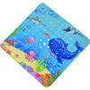 OTraki Tappetino Vasca Antiscivolo, 53x53cm Tappetino da bagno del mondo degli animali marini, tappeto doccia antiscivolo dei cartoni animati con fori di scarico e ventose, lavabile in lavatrice, Blu