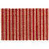 Relaxdays Zerbino a Righe, Fibra di Cocco, Tappetino Casa, Interni ed Esterni, 40x60 cm, Antiscivolo, Naturale Rosso