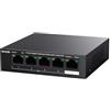 Tenda Switch PoE 5 Porte Gigabit 10/100/1000 Mbps, 4 Porte PoE+ Fino a 58W, Desktop/Parete, Switch PoE+ Fino a 30 W per Porta, Un Vlan Chiave, IEEE 802.3af/at, Metallo, TEG1105P-4-63W