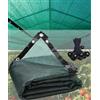 rlsclngst Telo ombreggiante verde al 90%, 4 x 6 m, tessuto ad alta densità, parasole in tessuto a rete, bordo nastrato con occhielli per giardino e patio, corde elastiche incluse