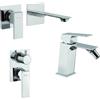 Mamoli Set miscelatori Mamoli Blade incasso doccia con deviatore due uscite lavabo a muro e bidet per piletta click clack