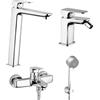 Arcdesign Selection Set rubinetti gruppo vasca lavabo alto e bidet con piletta click clack INCLUSA forma quadra cromo