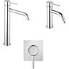Arcdesign Selection Set miscelatori incasso doccia una uscita lavabo alto e bidet con piletta click clack INCLUSA forma tonda cromo