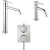 Arcdesign Selection Set miscelatori incasso doccia con deviatore lavabo alto e bidet con piletta click clack INCLUSA forma tonda cromo