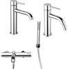 Arcdesign Selection Set miscelatori gruppo vasca lavabo e bidet con piletta click clack INCLUSA forma tonda cromo