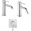 Arcdesign Selection Set miscelatori incasso doccia una uscita lavabo e bidet con piletta click clack INCLUSA forma tonda cromo