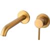 Arcdesign Selection Miscelatore lavabo a parete con piletta Click Clack INCLUSA forma tonda oro spazzolato