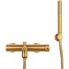 Arcdesign Selection Miscelatore gruppo vasca con kit doccia forma tonda oro spazzolato