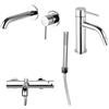Arcdesign Selection Set miscelatori gruppo vasca lavabo a muro e bidet forma tonda cromo