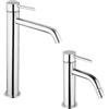 Arcdesign Selection Set miscelatori lavabo alto e bidet con piletta click clack INCLUSA forma tonda cromo