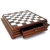 Italfama Marmo Legno Scacchi Tavola 60x60cm con Deposito Cassetto Fatto A Italia