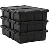 Iris Ohyama, Scatole Pieghevoli, 25L, Set di 6, Nero, Compact, Solido, Impilabile, Per Garage, Scaffali, Scatola Organizer, Plastica, Contenitore, DDSKT-230