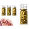 Lhbwhiz 3 Flaconi di Foglia d'oro, Scaglie di Foglia d'oro Non Edibili, Carta Decorativa, Utilizzabile per Casa, Pittura, Nail Art, Artigianato, Sculture e Cover per Cellulari Fai da Te