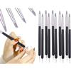 Lhbwhiz Set di Strumenti per Modellare 10 Pezzi,pennelli per modellismo,Penna per Modellare con Punta in Gomma Morbida,Strumenti per Ceramica,pennelli in Silicone,Strumenti per Ceramica(Grigio)
