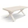 KONTE.DESIGN Tavolo allungabile AMALFI in legno effetto bianco frassinato e gambe a X bianche, allungabile 160x90 cm - 240x90 cm
