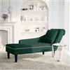YUTAASU Chaise longue in velluto con bracciolo destro e cuscino lombare per un relax elegante in salotto