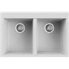Elleci Lavello Elleci Incasso 2 vasche 80x53 Quadra 340 Granitek Bianco LGQ34068BTP