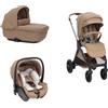 Chicco - Trio Bellagio 2.0 Comfort Con Seggiolino Auto First Seat Recline, Caramel