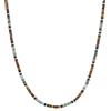 COAI Collana Uomo Boho Surfista con Perline Heishi di Occhio di Tigre, Turchese Africano e Onice Nero, Collana Pietre Naturali Uomo Estiva Lunghezza Regolabile 50+5cm