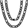 ChainsPro Catenina Collana Uomo Donna Acciaio Lunga 46cm, 9 mm Collana Catena Uomo Nero, Collana Figaro Uomo Ragazzo Necklace for Men Rapper, Idee Regalo per Natale Compleanno Anniversario