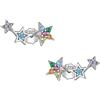 Homoyoyo 1 Paio Orecchini Zirconi in Argento Sterling Decorazioni Per Orecchie a Stella Perno Borchie Sterlina Orecchini a Stella Per Le Donne Colorato Argento Sterling S925