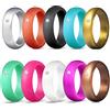 Tianbi 10 pezzi fedi nuziali in silicone da donna, multicolore, impilabili, moderne, 5,7 mm, misura 7
