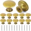 OSDUE 12 Pomelli per Armadietti Vintage,30 mm Pomolo per Mobili Rotondo Cassetti Chic Maniglie per Mobili Della Cucina Antiche con Viti per Mobili Cucina Armadi Com貌, colore ottone