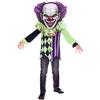 amscan 9907119 - Costume per bambini Horror Clown, maglia a maniche lunghe, cappuccio con colletto e maschera, clown spaventoso, feste a tema, carnevale, Halloween