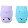 WOONEKY Custodia Portacipria in Silicone 2 Pezzi con Coperchio, Scatola Porta-spugne Trucco Ventilata e Igienica per Asciugatura, Supporto per Spugnette Cosmetiche da Donna, Colore Viola