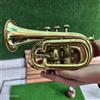 Fatto a mano Tromba strumento finitura dorata con 3 valvole decorazione casa ottone lucido...