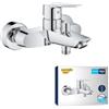 Grohe Start - Miscelatore monocomando per vasca-doccia, cromo, installazione a parete, dotato di serie di limitatore di portata regolabile, Finitura Cromata