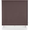 Decorblind Tenda avvolgibile oscurante termica, 160 x 230 x L/tessuto 157 x 225, tinta unita, colore marrone scuro, facile da installare a parete o soffitto