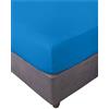 Miracle Home. Lenzuolo con angoli 100% microfibra garzata, regolabile, elastico e antipeeling. 150X200. Letto 150. Blu