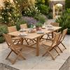 MIlani Home ORATOR - set tavolo in teak cm 160/240 x 90 x 77 h con 6 sedie Orator