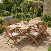 MIlani Home ORATOR - set tavolo in teak cm 160/240 x 90 x 77 h con 8 sedie Orator