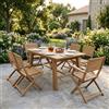 MIlani Home ORATOR - set tavolo in teak cm 160/240 x 90 x 77 h con 4 sedie e 2 poltrone Orator