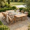 MIlani Home ORATOR - set tavolo in teak cm.220/300 x 100 x 77 h con 6 poltrone Orator