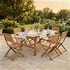 MIlani Home ORATOR - set tavolo in teak cm.220/300 x 100 x 77 h con 4 sedie e 2 poltrone Orator