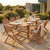MIlani Home ORATOR - set tavolo in teak cm 160/240 x 90 x 77 h con 8 poltrone Orator