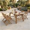 MIlani Home ORATOR - set tavolo in teak cm 160/240 x 90 x 77 h con 4 poltrone Orator