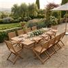 MIlani Home ORATOR - set tavolo in teak cm.220/300 x 100 x 77 h con 10 sedie Orator