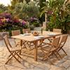 MIlani Home ORATOR - set tavolo in teak cm.220/300 x 100 x 77 h con 6 sedie Orator