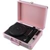 POENVFPO Giradischi Portatile, con Uscita Ingresso Audio 3,5, Fonografo BT Riproduzione USB 33/45/78 Giri/min Supporto per Giradischi 7/10/12 Pollici (PINK)