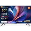 XIAOMI TV A Pro 50, 50 pollici (127 cm), 4K UHD QLED, Smart TV, Google TV, DVB-C/S/S2/T/T2, HDR10, Modalità Game Boost 120Hz, MEMC, Controllo Vocale, 2GB+8GB, Apple Airplay & Google Cast