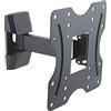 conecto, supporto TV a parete fino a 42 pollici, inclinabile (+3°/-10°), orientabile (+/-90°), estensibile max 20,5 cm, fino a VESA 200, portata: 25,0 kg, nero