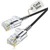 Elfcam - Cavo di rete Ethernet sottile Cat 8 da 50 m, rotondo, nero, LAN/WAN/SFTP, 32 AWG, 2000 MHz, 40 Gbps, con connettori RJ45 di alta qualità